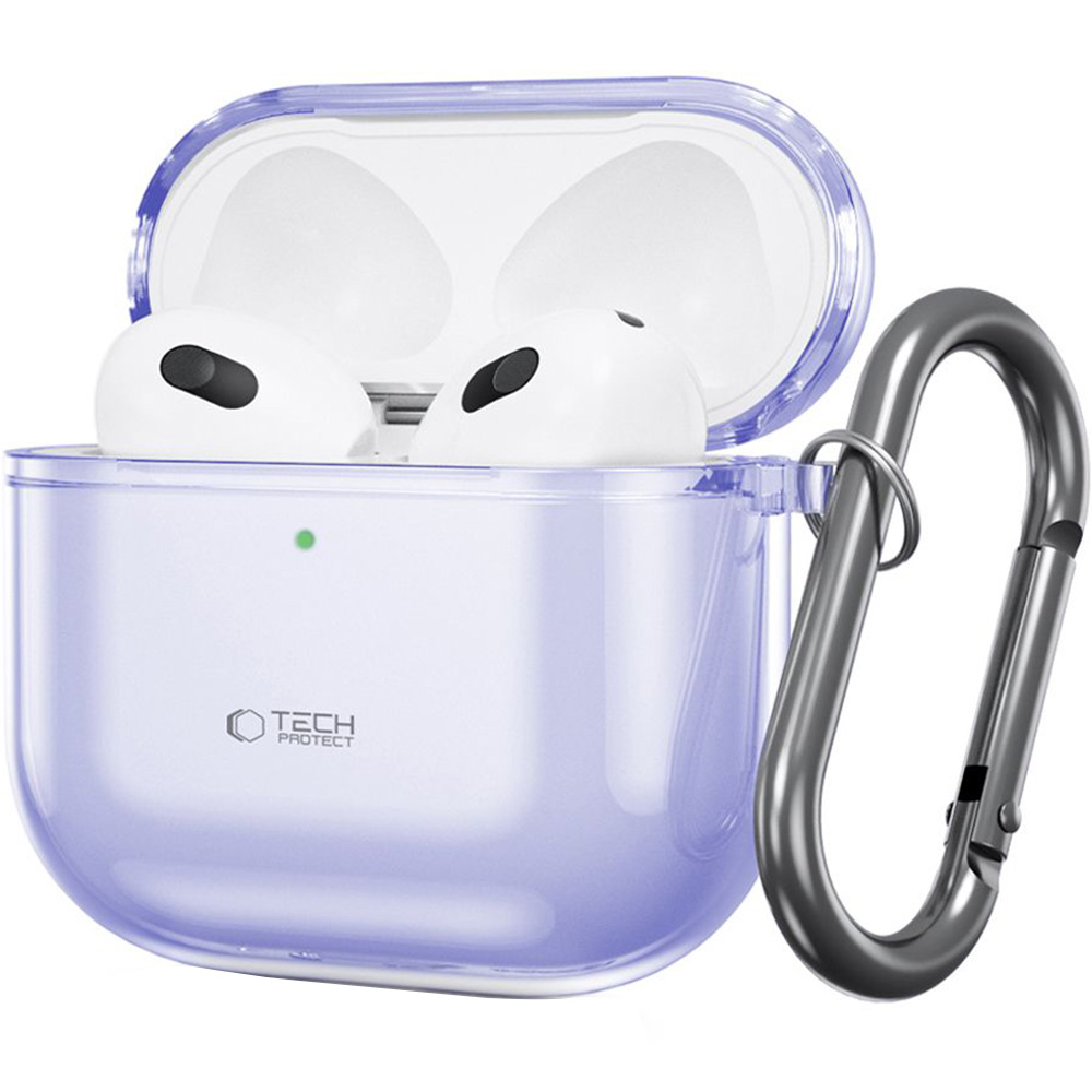 Etui Tech-Protect Flexair do Apple AirPods 4, przezroczysto-fioletowe